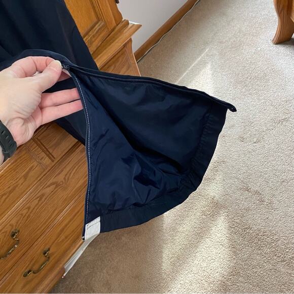 Nike Mens Navy White Stripes Nylon Zip Leg Y2K Athletic Track Pants Medium Retro - Picture 7 of 15